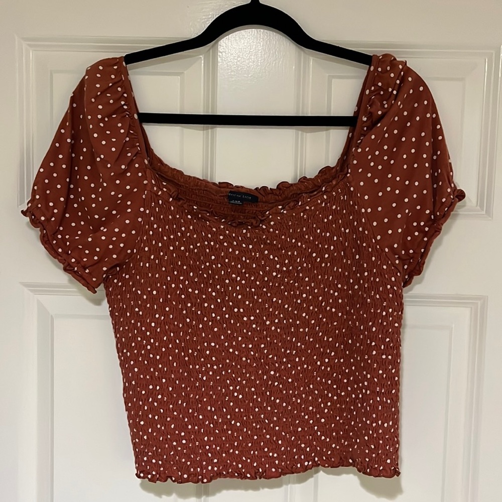 AE Puff Sleeve ruched top